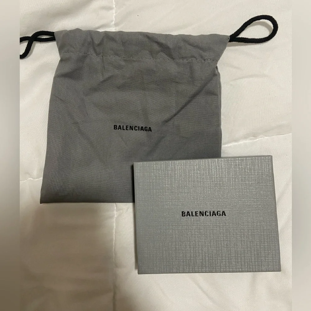 Balenciaga Black Leather Logo Wallet